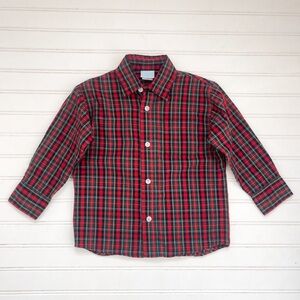 SOUTHERN SUNSHINE KIDS EUC Christmas Plaid Button Down Dress Shirt